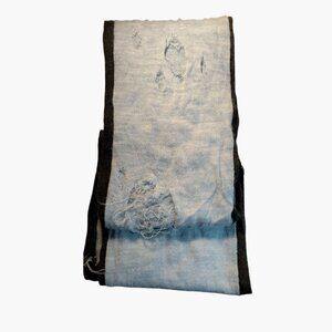 Long Smartwool Knit Scarf Distressed Shabby Frayed Grunge Shredder Boarder